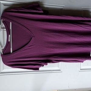 Women's Short sleeve purple v-neck top 3X